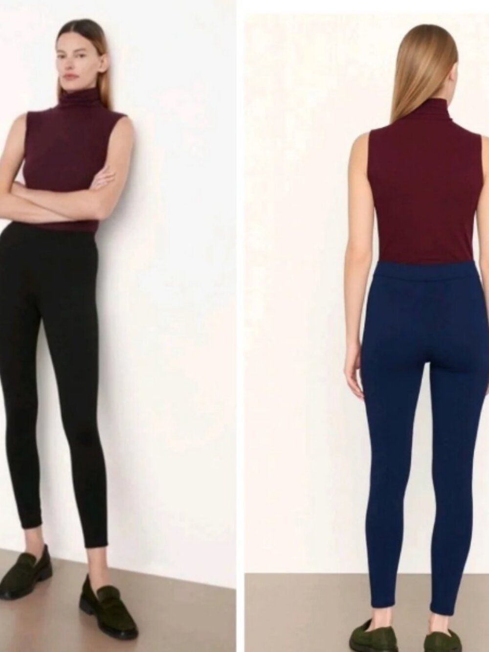 Vince Navy Blue Pull On Stretch Legging Pants Size L #2667